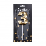 Partykerze Zahl 3 Gold