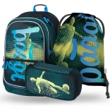 Schulset BAAGL für Fußballspieler: Rucksack, Federmäppchen und Beutel