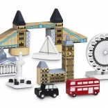 Leuchtende Holzblöcke London