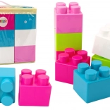 große Bausteine in einer Tasche mit bunten Aufklebern, 12 Teile