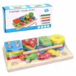 Holz-Steckspiel für Kinder mit Fischen