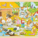 Goki Holzpuzzle Kinderzoo 48 Teile