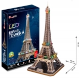 CUBICFUN leuchtendes 3D-Puzzle Eiffelturm mit LED-Beleuchtung, 84 Teile