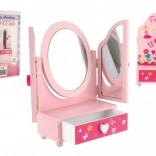Kinder-Toilettenspiegel mit Schmuckkästchen Princess, Holz, rosa