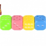 Leuchtender Silikon-Würfel TEDDIES 4 cm – blinkender LED-Würfel (Farbmix)