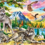 Puzzle Wolfsfamilie und Adler 300 Teile CASTORLAND