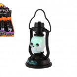 Mini Halloween-Laterne mit Totenkopf, batteriebetrieben, Licht und Sound 7 × 12 cm