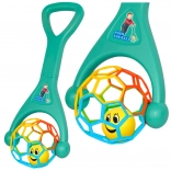 Schiebespielzeug mit elastischem Ball und rasselnder Kugel