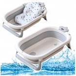 Faltbare Babywanne mit Matratze und Thermometer grau