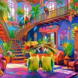 Puzzle 500 Teile Papageien im Paradies